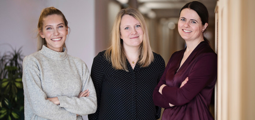 Three woman smiling. Photo