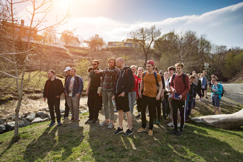 Group of students on a field trip. Photo